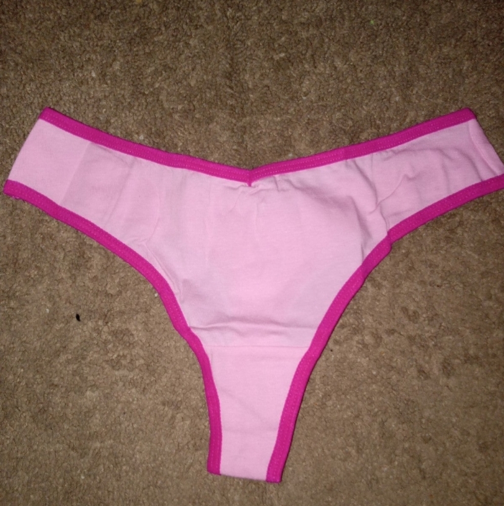 Knotty Knickers-2 Tone Pink Cotton Thong-XS